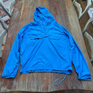 Under Armour Blue Hooded Lightweight Windbreaker Pullover Large 1/4 Zip Storm1